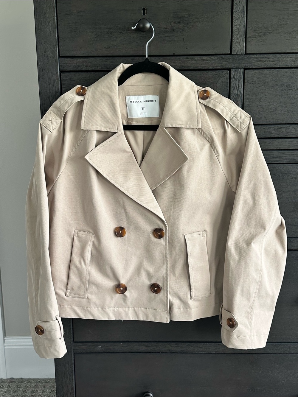 Rebecca Minkoff Cropped Trench Jacket, Khaki, Size S